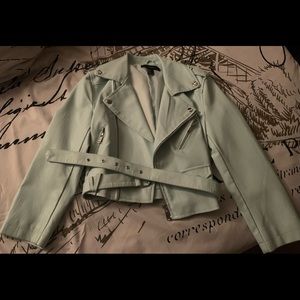 Mint Green Leather Jacket